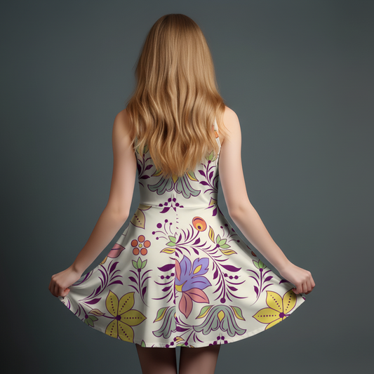 Vibrant Girls' All-Over Print Dress.