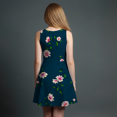 Vibrant Girls' All-Over Print Dress