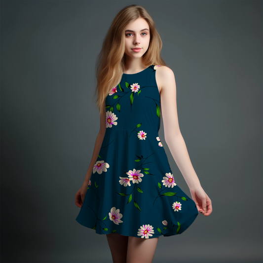 Vibrant Girls' All-Over Print Dress