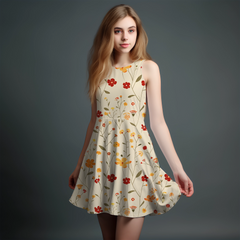 Vibrant Girls' All-Over Print Dress