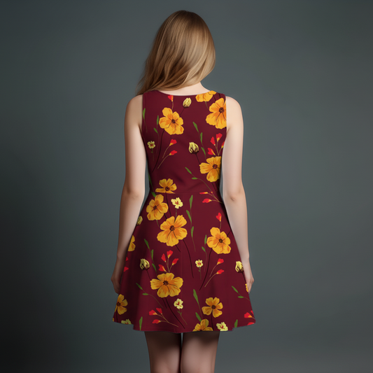 Vibrant Girls' All-Over Print Dress.