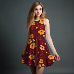 Vibrant Girls' All-Over Print Dress.