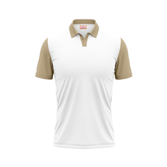 Plain Polo neck White Gold Tshirt