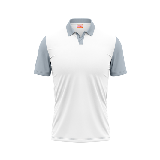 Plain Polo neck White Grey Tshirt