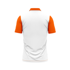Plain Polo neck White Orange Tshirt