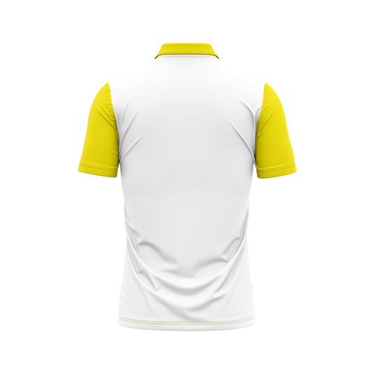 Plain Polo neck White Yellow Tshirt