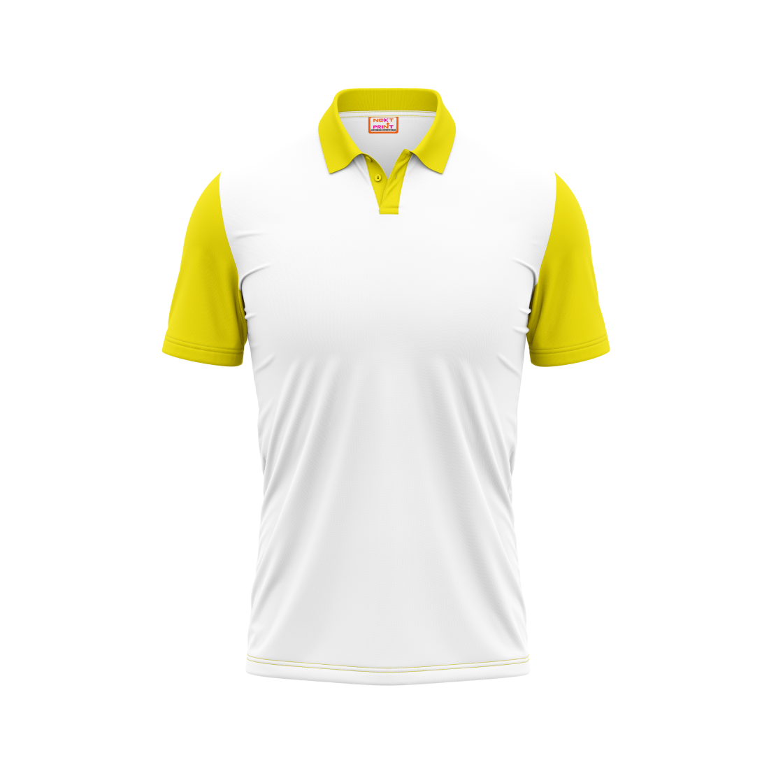 Plain Polo neck White Yellow Tshirt