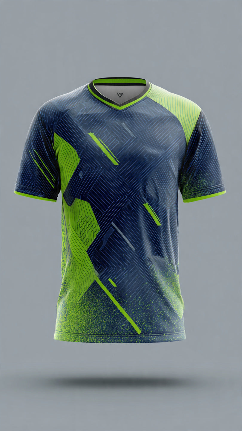 Next Print sport cricket jersey blue green colour t-shirt men and women