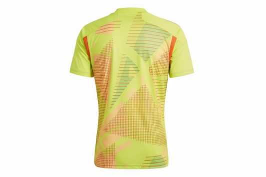 NextPrint Premium Neon Green Football Jersey with Orange Print – Customizable