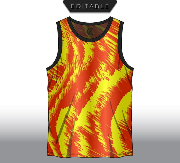Abstract Fire Flame Sport Tank Top Design with Dynamic Energy Texture
