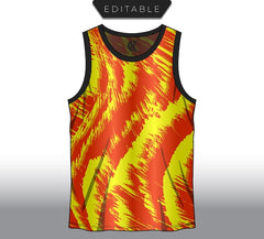 Abstract Fire Flame Sport Tank Top Design with Dynamic Energy Texture