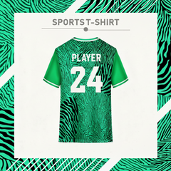 Abstract green and black sports teamwear t-shirt design