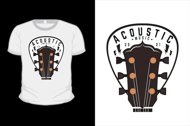 Acoustic music illustration t shirt design with guitar