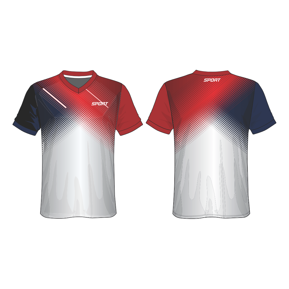 All Over Customized Soccer jersey sport t-shirt V Neck NP0000S593 - Next Print