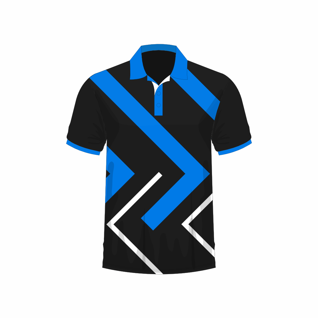 All Over Customized T-shirt Polo collar blue and black NP0000S522 - Next Print