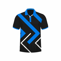 All Over Customized T-shirt Polo collar blue and black NP0000S522 - Next Print