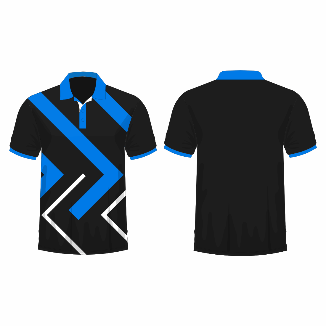 All Over Customized T-shirt Polo collar blue and black NP0000S522 - Next Print