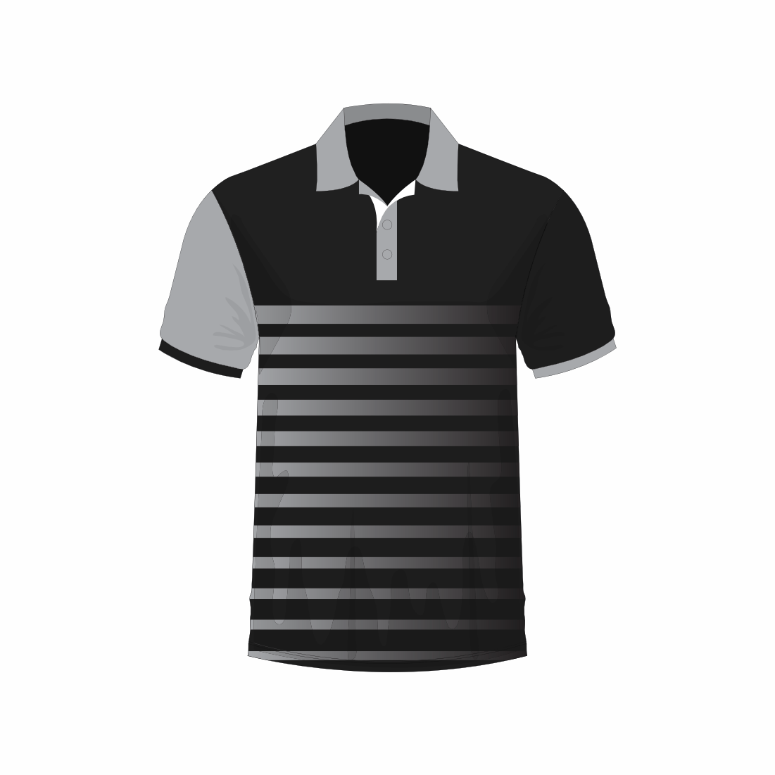 All Over Customized T-shirt Polo collar grey and black NP0000S515 - Next Print