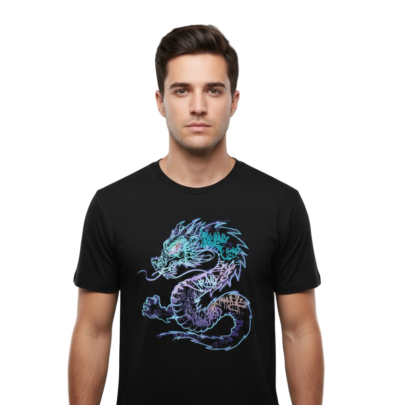 Next Print anime inspired dragon tshirt design