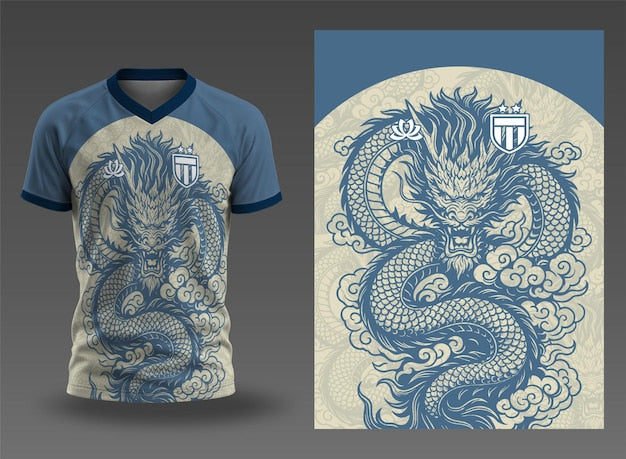Next Print Azure Dragon Soccer Jersey with Crest Design