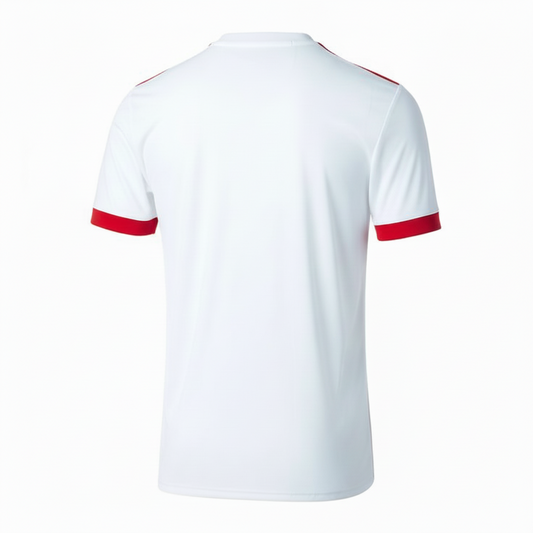 NextPrint Premium White Football Jersey with Red Stripes Custom Name & Number – Bayern Inspired India