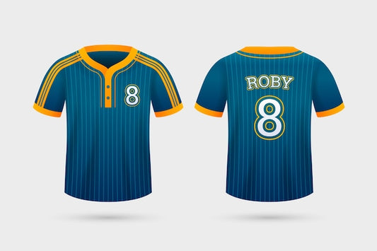 Baseball jersey illustration: front and back view