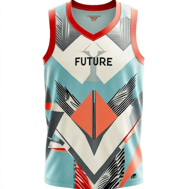 Basketball shirt on white background 3D illustration Studio