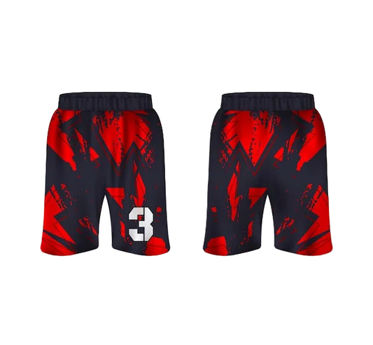 NextPrint Custom Basketball Shorts Navy Red – Personalized Name & Number Abstract Sports Shorts