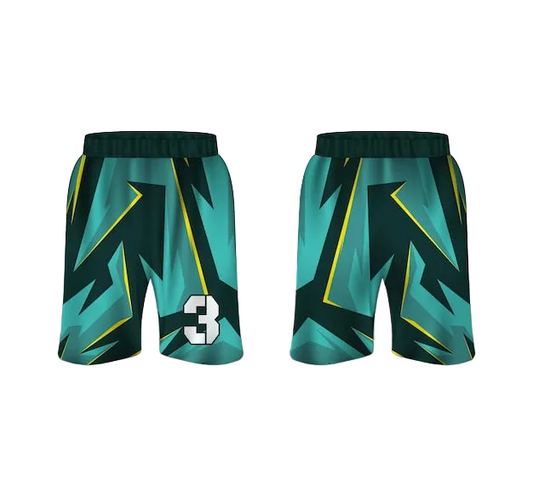 NextPrint Custom Teal Lightning Sports Shorts – Personalized Name & Number Print