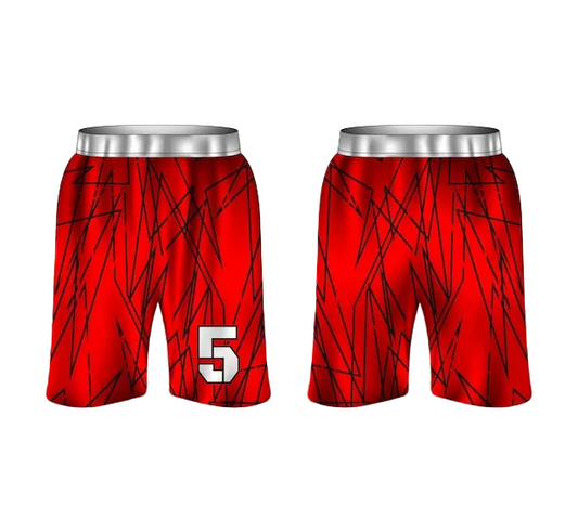 NextPrint Custom Basketball Shorts Red Black – Personalized Name & Number Abstract Sports Shorts