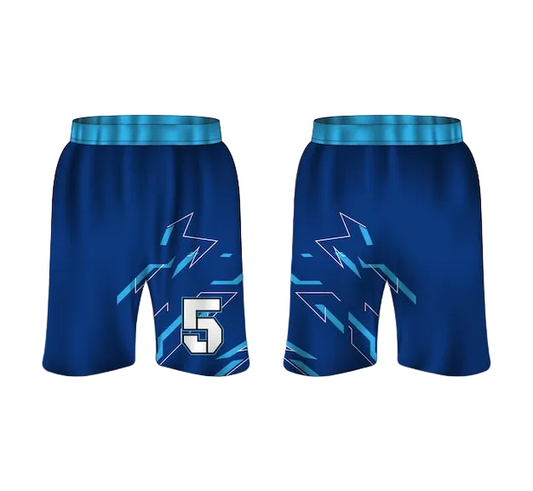 Next Print Custom Blue Lightning Sports Shorts – Premium Teamwear Design