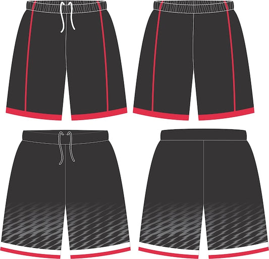 Next Print Custom Black & Red Sports Shorts – Premium Teamwear Design