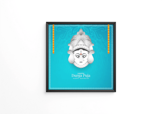 Beautiful Happy navratri and Durga puja festival frame - Next Print