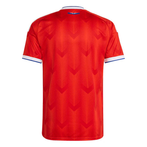 Red gold football jersey back side with custom player number