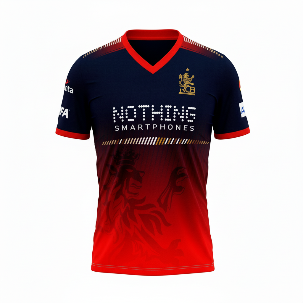 Bengaluru red black cricket fan jersey front view