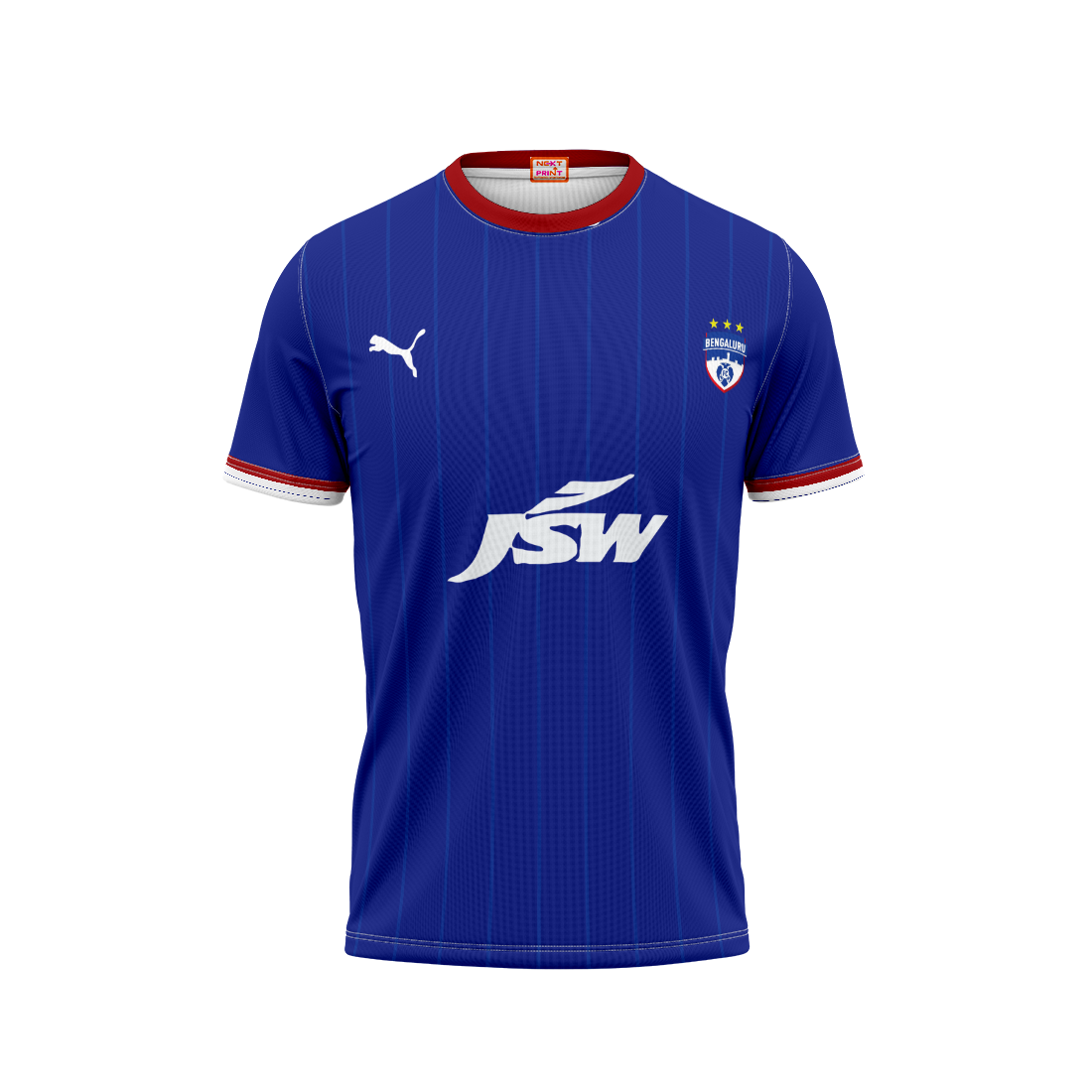 Bengaluru FC Football Fan Jersey Front View Custom Name and Number Available