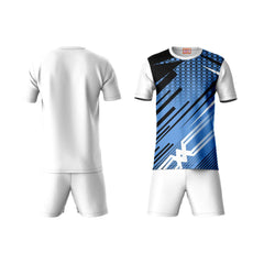 Men black blue grey sportswear co-ord set side angle view