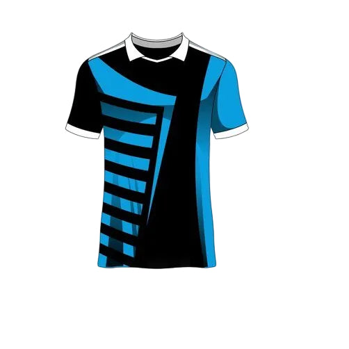 Black blue striped custom esports jersey front view