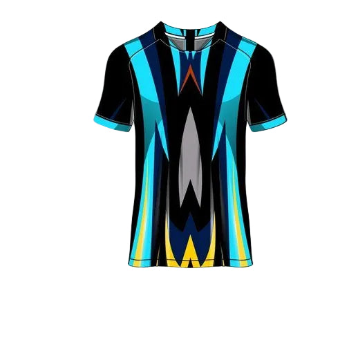 Black blue vertical stripe custom esports jersey front view