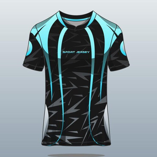 Black cyan esports jersey front view