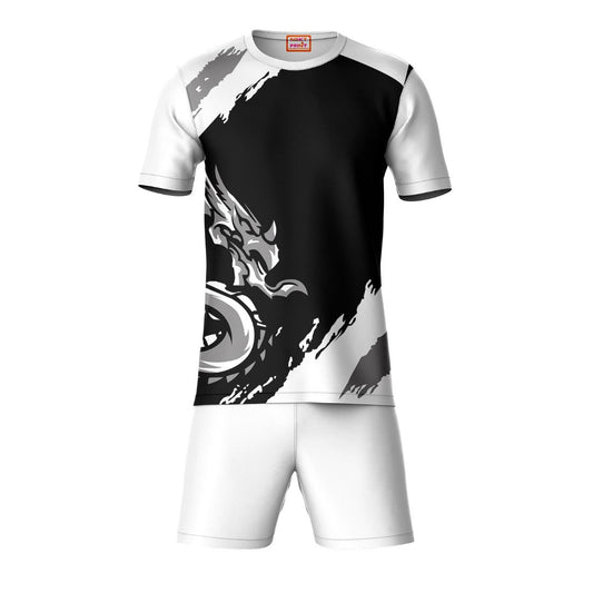 Black dragon strike sports jersey set for men front view