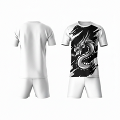 Premium black dragon strike sports jersey side angle sportswear view