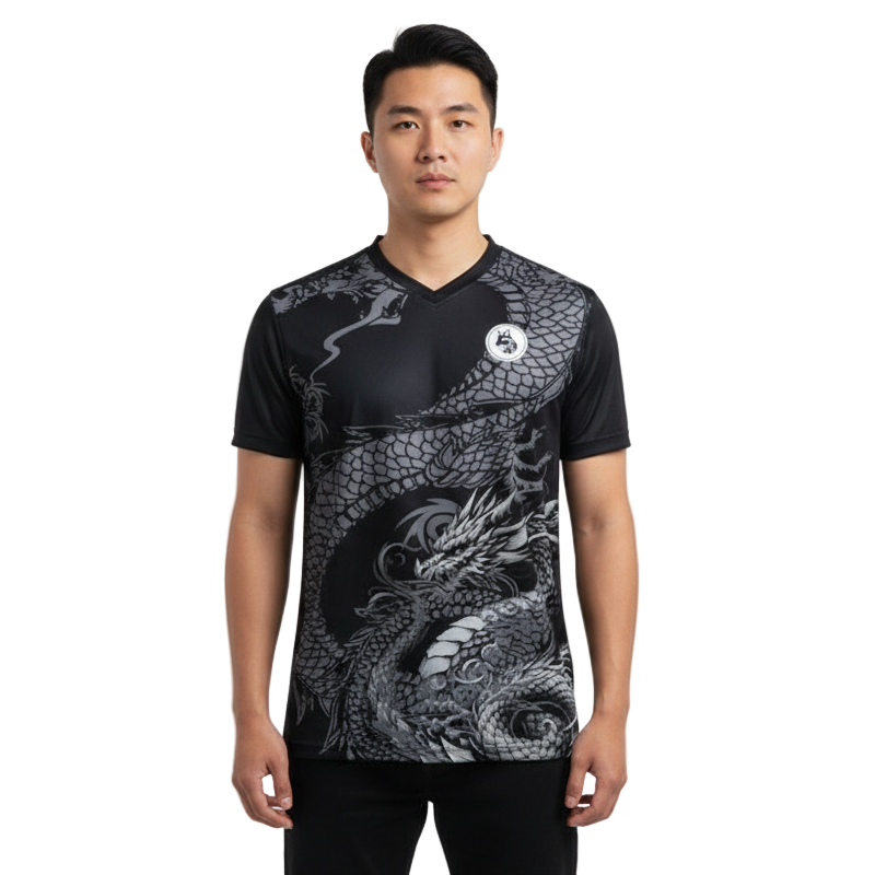 Next Print Black DragonThemed Jersey with Intricate Details Printed Jersey.