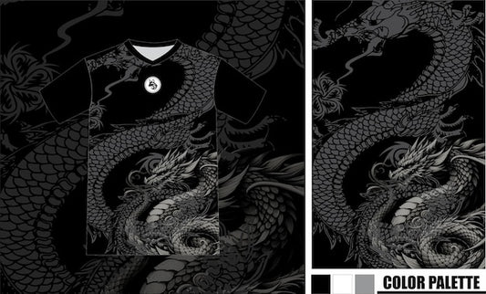 Next Print Black DragonThemed Jersey with Intricate Details Printed Jersey.