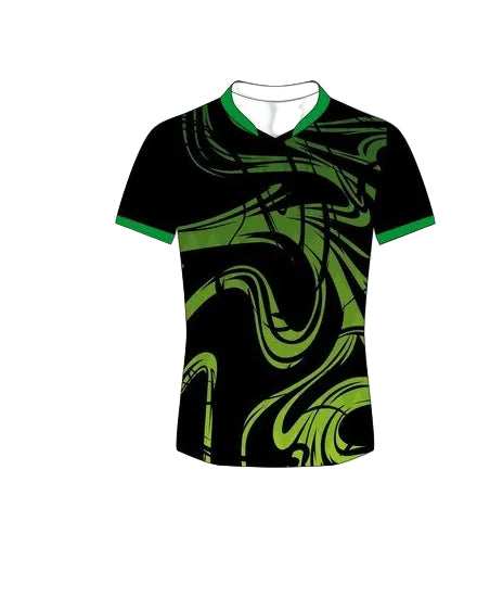 Black green abstract custom esports jersey front view