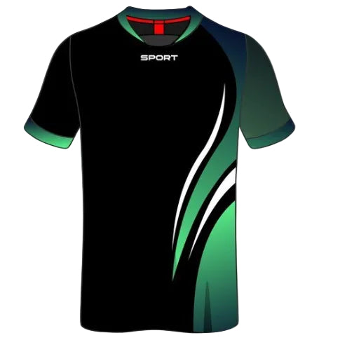 Black green custom esports jersey front view
