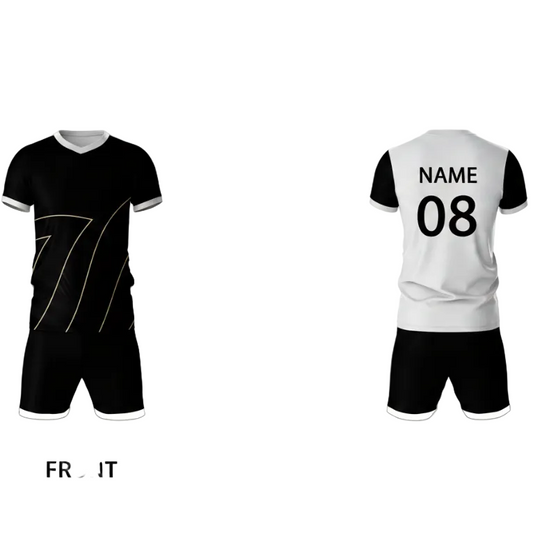 Black mono edge sports jersey set for men back view