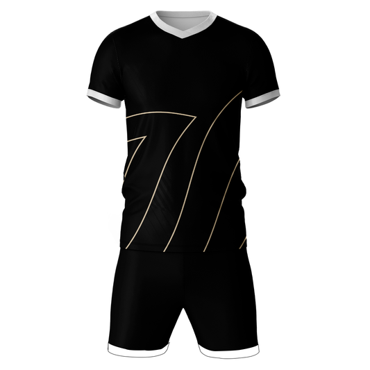 Black mono edge sports jersey set for men front view