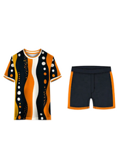 Next print Black & Orange Polka Dot Sports Jersey with Shorts | Custom Cricket & Football Uniform | India
