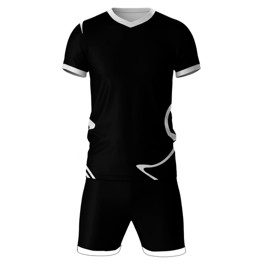 Black phantom sports jersey set front view